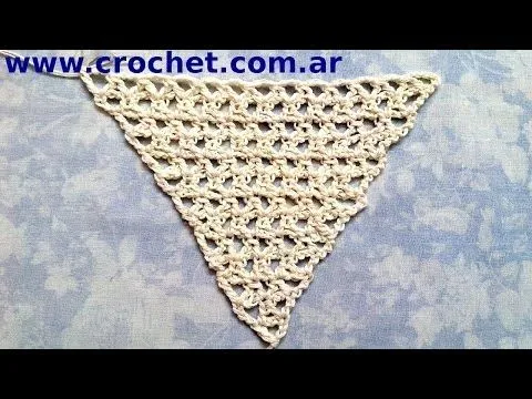 Como tejer un Chal triangular en tejido crochet tutorial paso a ...
