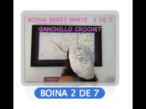2 DE 7 COMO TEJER GORRO BOINA DISEÑO PIÑAS GANCHILLO CROCHET, DIY ...