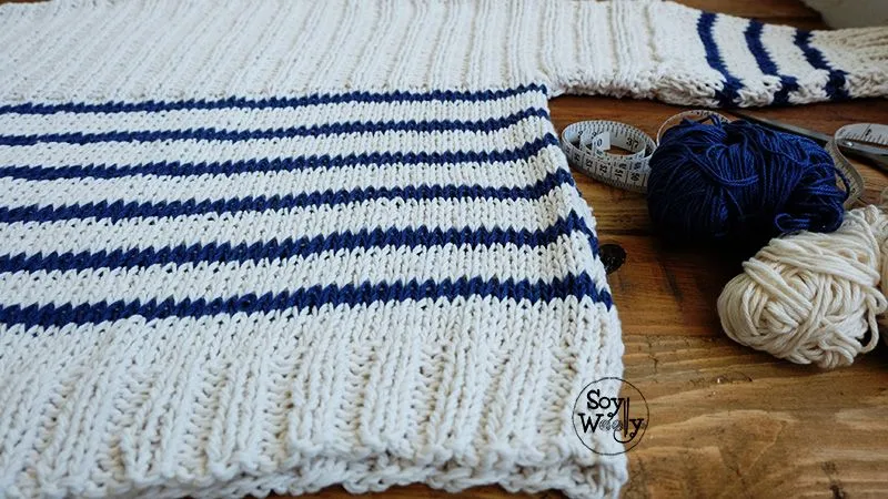 Cómo tejer un Jersey/Suéter básico de punto con mangas | Soy Woolly
