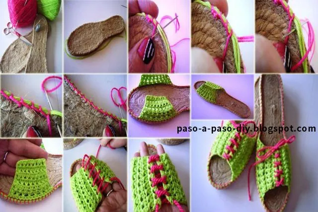 Cómo tejer sandalias crochet con base de yute / DIY - Paso a Paso