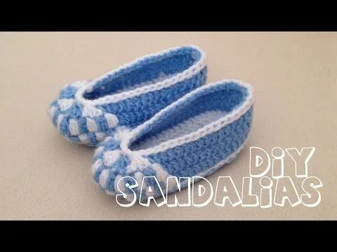 Cómo tejer zapatitos sandalias para bebé en crochet - YouTube