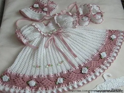 Patrones para tejer vestidos de bebé a crochet (4) | Knitting ...