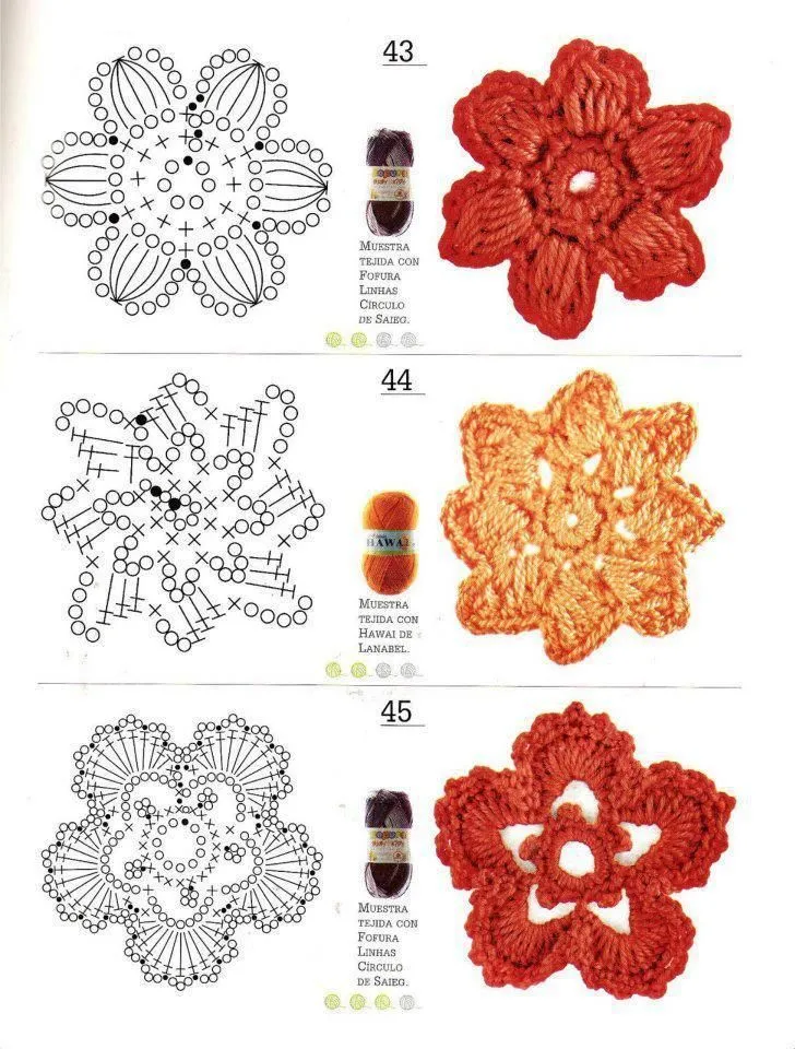 Tejido Facil: Patrón: 3 nuevas flores en crochet! | crochet ... Tejido Facil: Patrón: 3 nuevas flores en crochet! | crochet ...