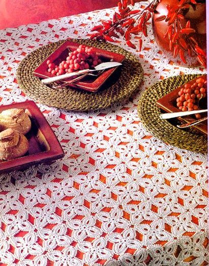tejidos artesanales en crochet: mantel trebol de 4 hojas ...