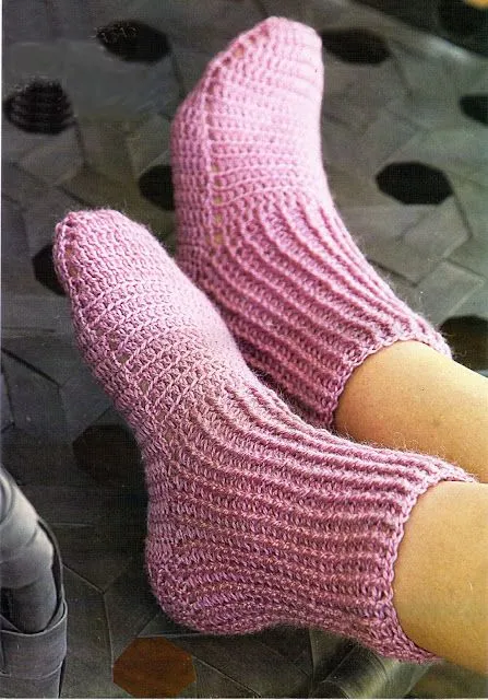 tejidos artesanales en crochet: medias cortas tejidas ...