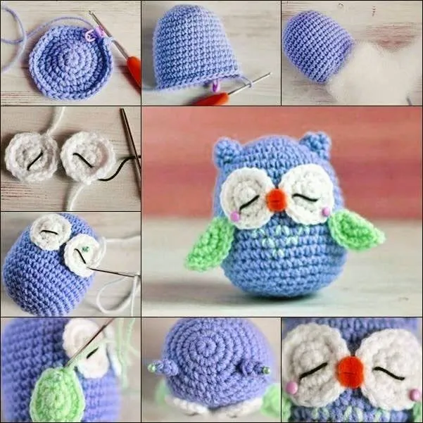tejidos artesanales en crochet: como tejer una lechuza al crochet