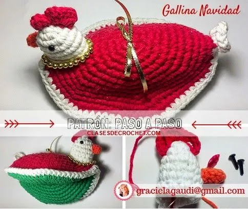 Tejiendo lindo - Graciela Gaudi: Patrones Crochet: Gallina de Navidad