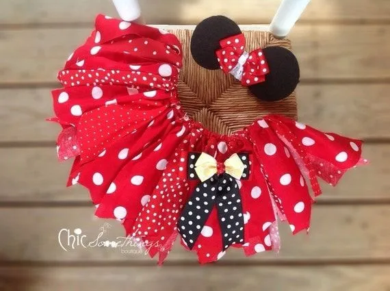 Fabric Tutu TEA WITH MINNIE Minnie mouse by ChicSomethings on Etsy