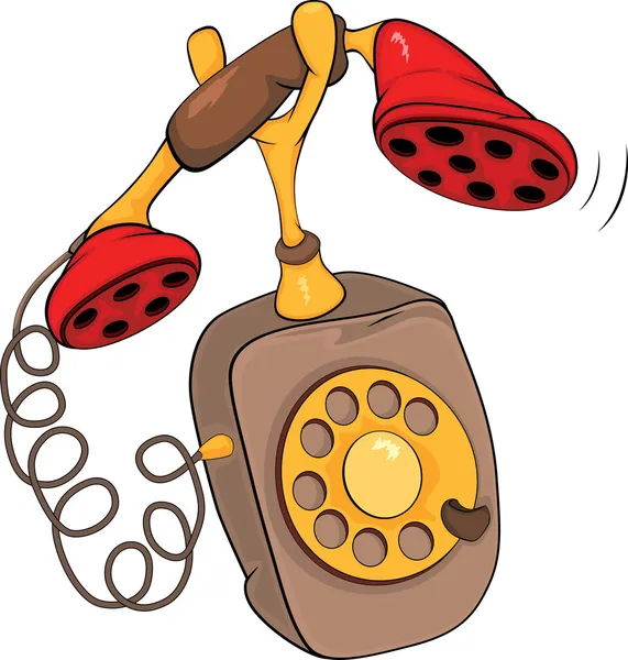 teléfono antiguo. dibujos animados — Vector stock © liusaart #9046486