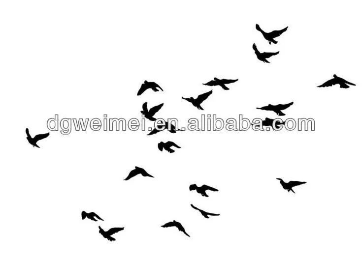 Temproary vuelo pájaros negros del tatuaje para la piel de la espalda