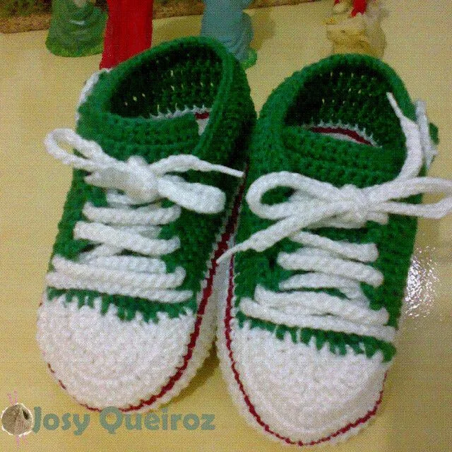 Zapatos ALL STAR para bebé a crochet - Imagui