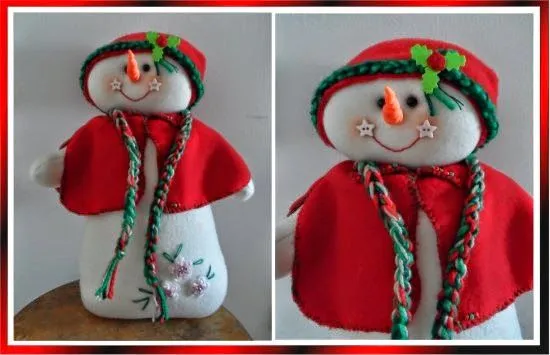 Ternuras de Cler: Muñeca de nieve en tela polar con detalles en ...