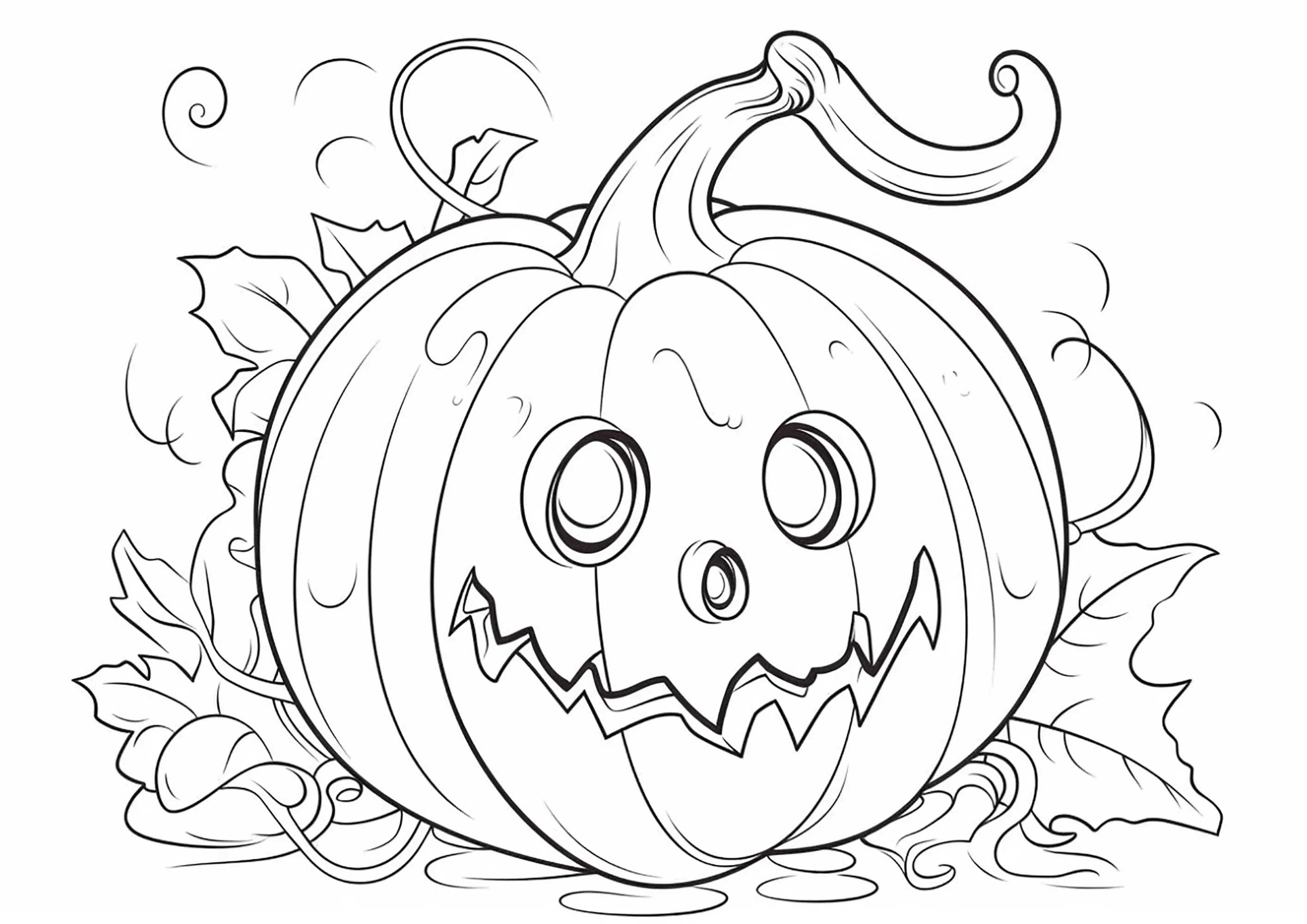 Terrorífica calabaza de Halloween, fácil de colorear - Halloween - Just  Color Niños : Dibujos para colorear para niños