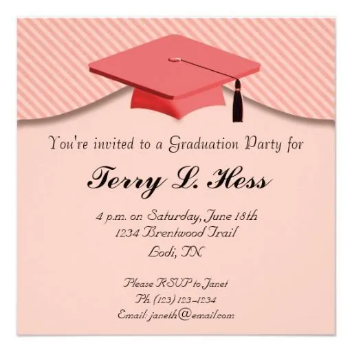 texto para invitacion graduacion | Graduation party invitations, Graduation  party, Graduation party invitations zazzle