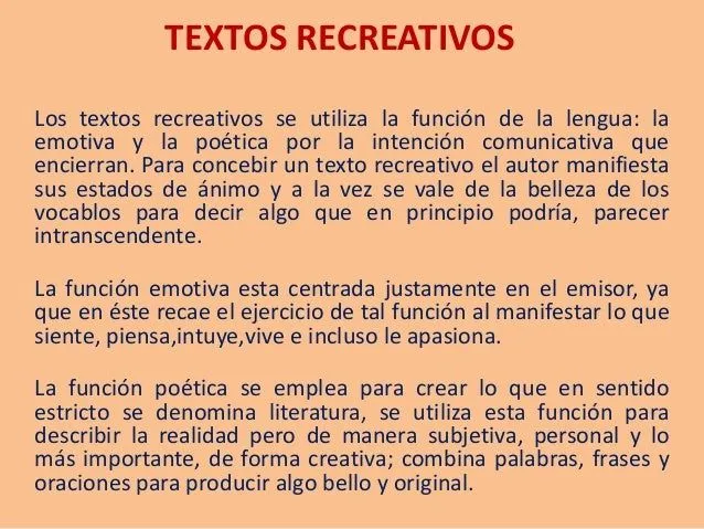 Textos recreativos Textos recreativos
