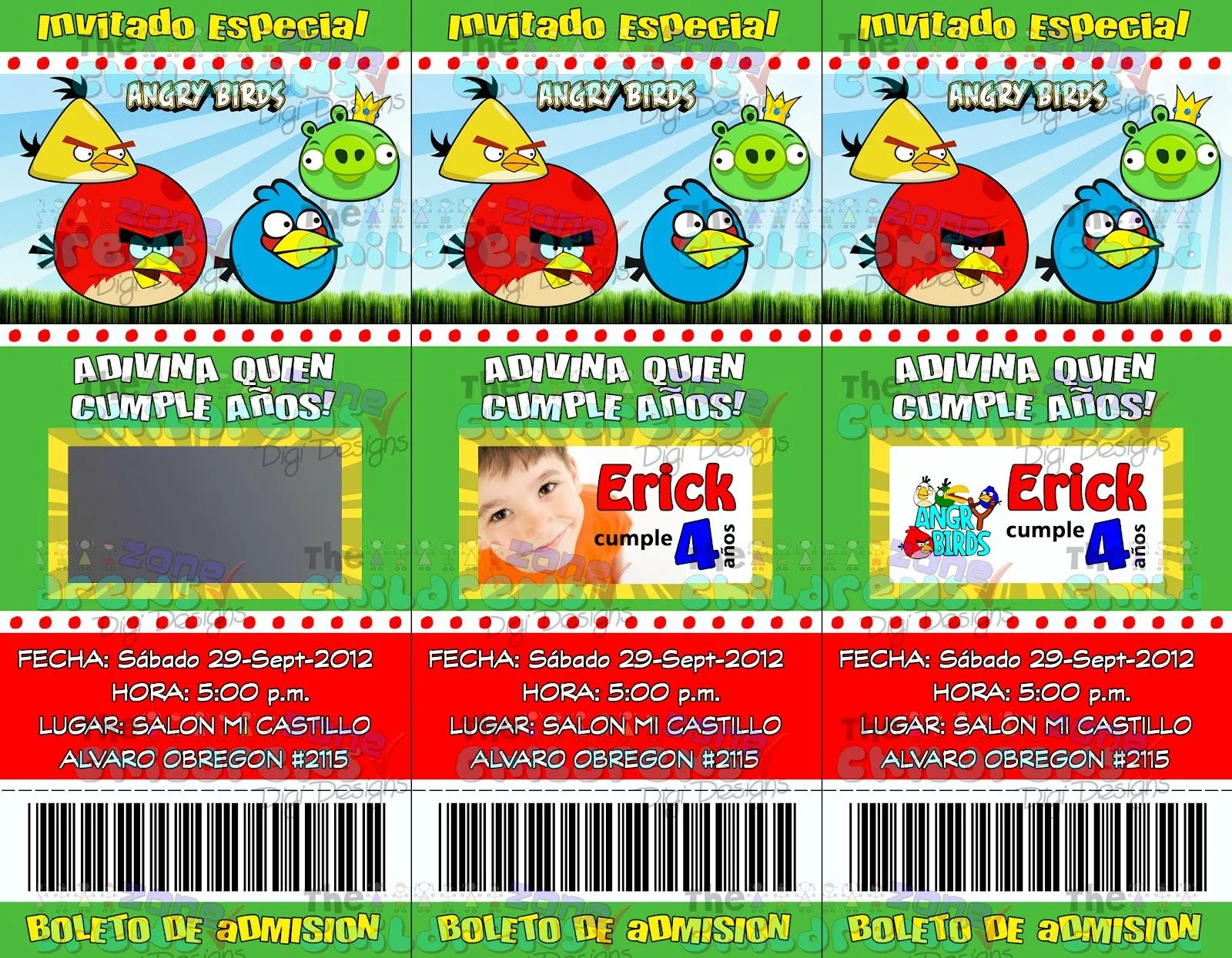 The Childrens Zone Digi Designs: Invitaciones en formato Ticket ...