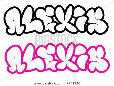 the name Alexis in graffiti style funny bubble fonts Stock Photo ...
