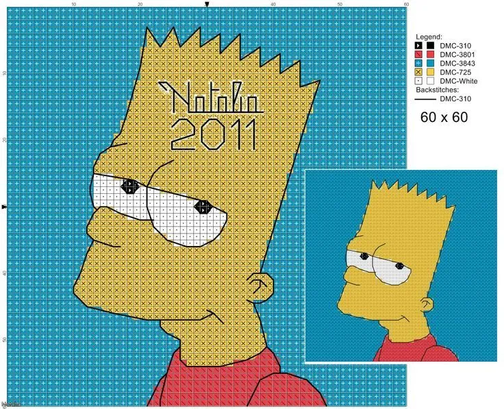 The Simpsons - Bart | Punto de cruz | Pinterest