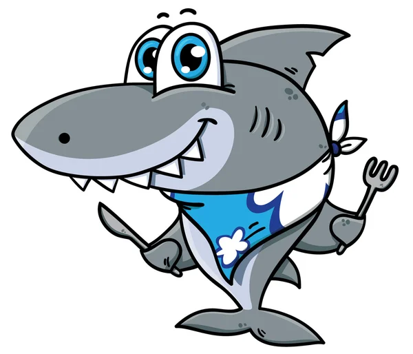 Tiburón de dibujos animados lindo — Vector stock © boyusya #25023611