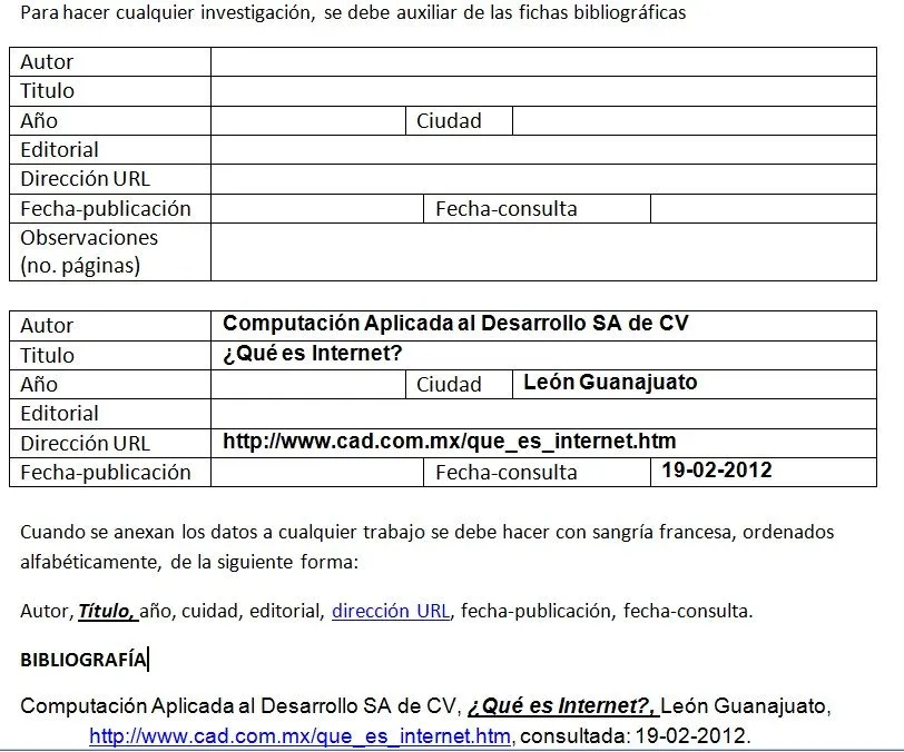 TIC's 2008: Ficha de Trabajo
