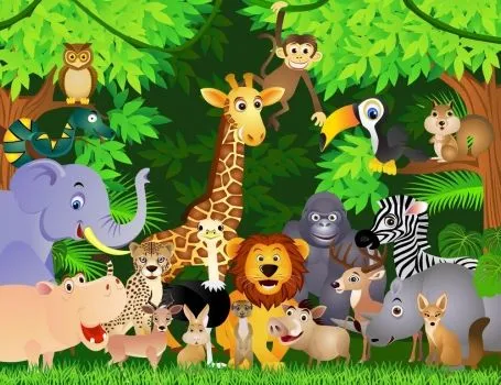 Dibujo animales selva infantil - Imagui