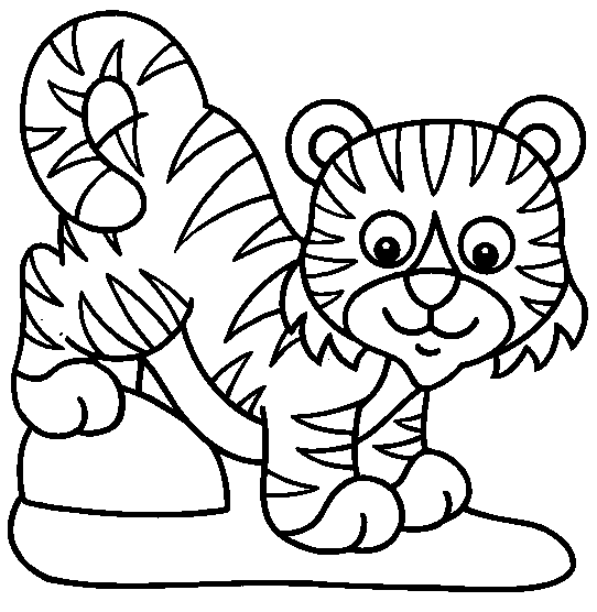 De 3 tigres para colorear - Imagui