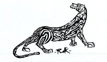 El tigre de rayas tribales por rdk | Dibujando