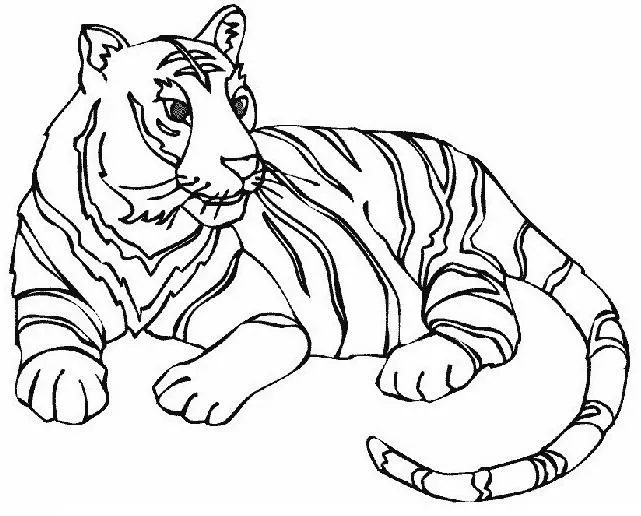 Figuras de tigres para colorear - Imagui