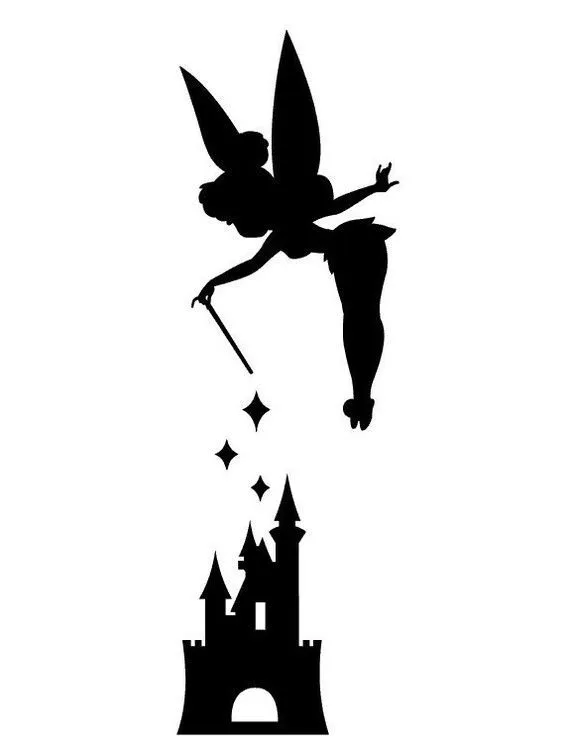 Tinker Bell with Disneyland castle vinyl decal /sticker ...