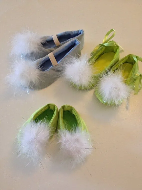 Tinkerbell Costume shoes Tink green fairy pixie por Petiteleon