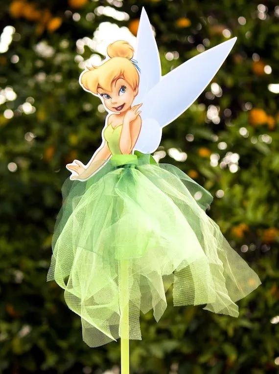 Tinkerbell Wood Centerpiece with tutu for by MarieRoseDecorations