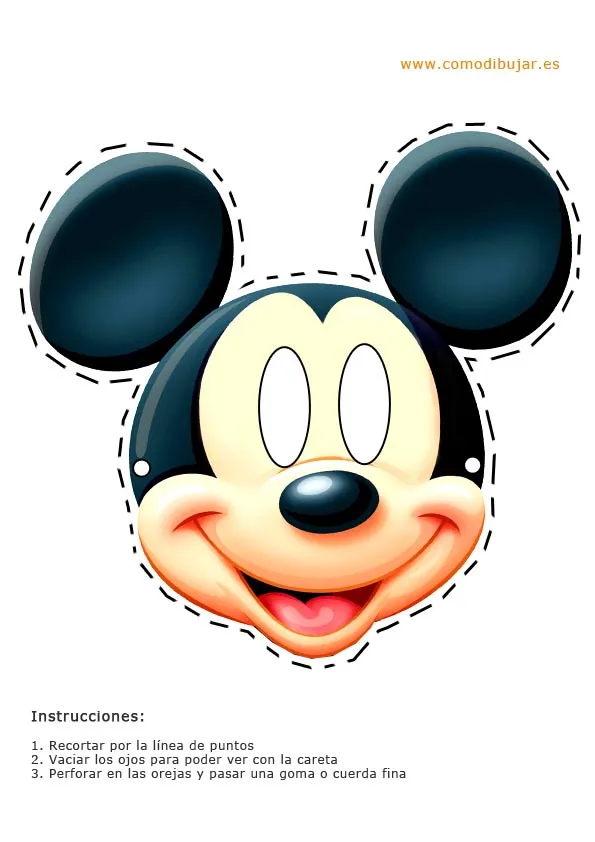 Careta de Mickey para imprimir - Fiestas infantiles