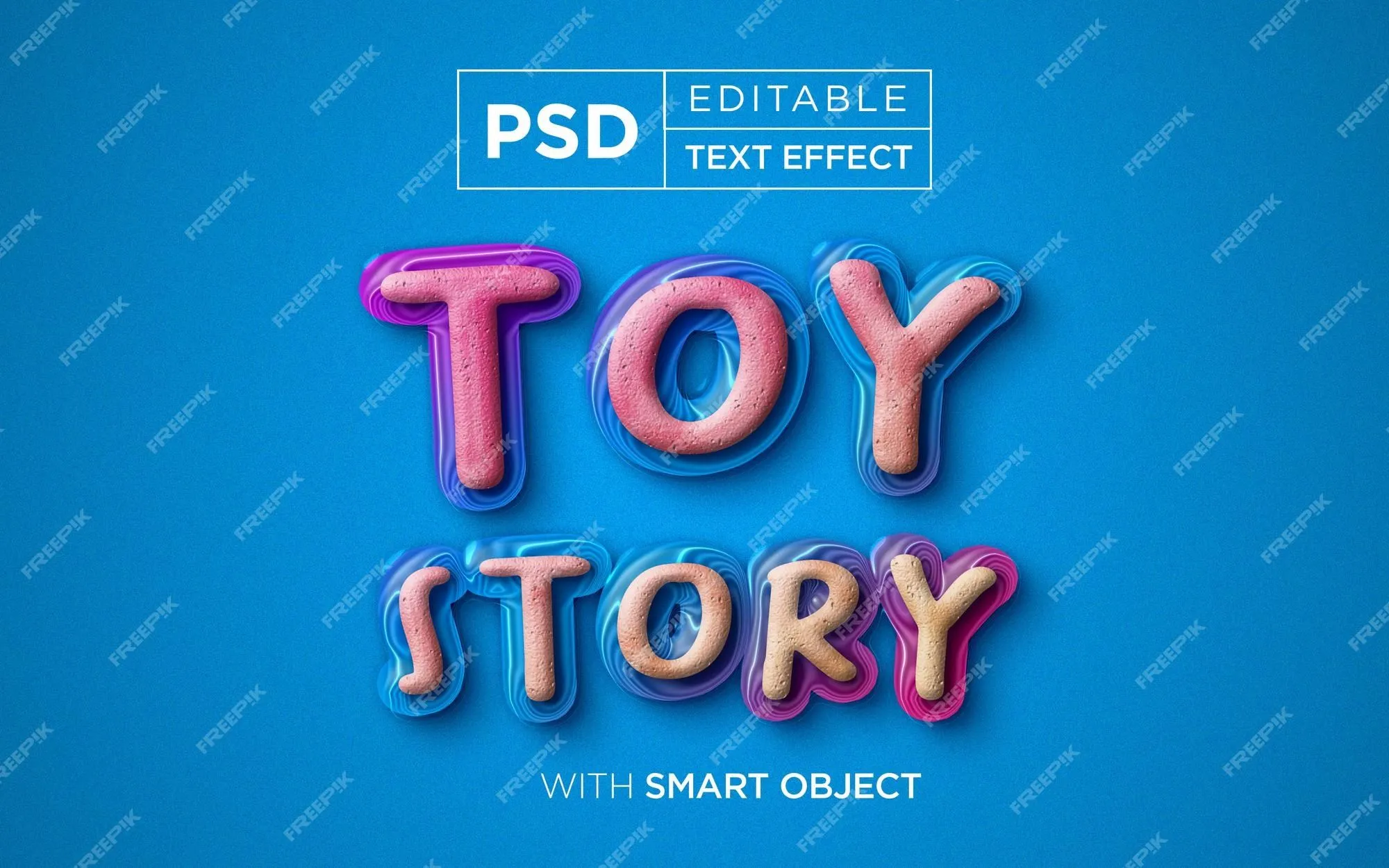 Tipografía de toy story efecto de texto editable diseño de plantilla de  maqueta de tipografía de juego | Archivo PSD Premium