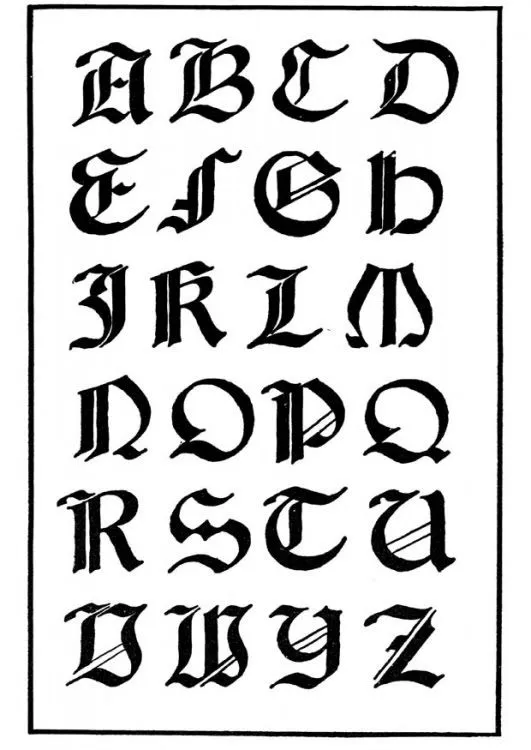 Abecedario en cursiva gotica - Imagui