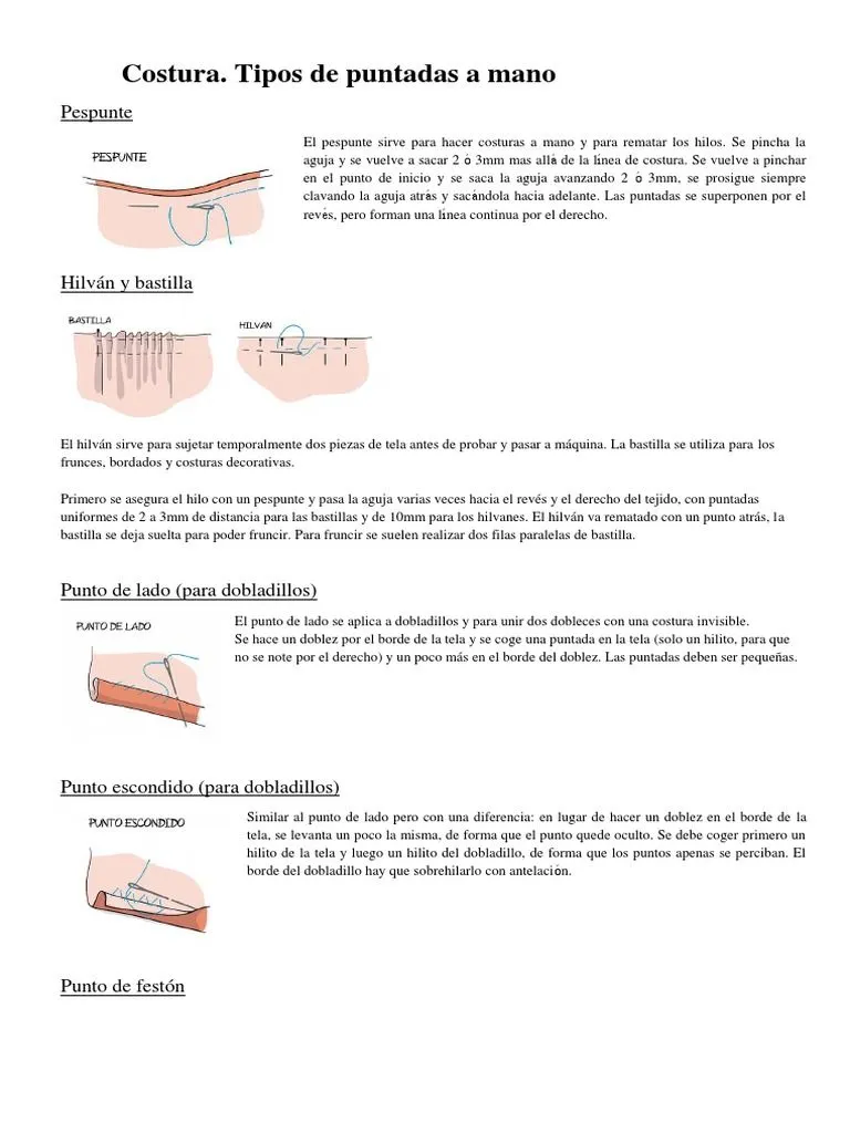 Tipos de Puntadas | PDF