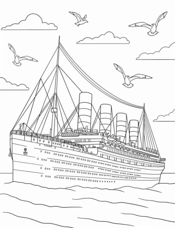 Titanic En El Océano para colorear, imprimir e dibujar – Dibujos-Colorear .Com