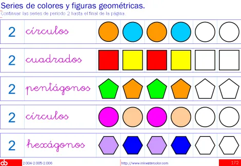 Series numéricas, de colores y figuras geométricas; Multiplicación ...