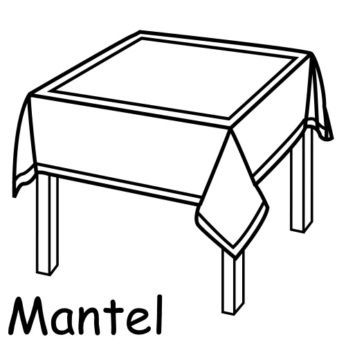 Dibujo de una mesa con mantel - Imagui
