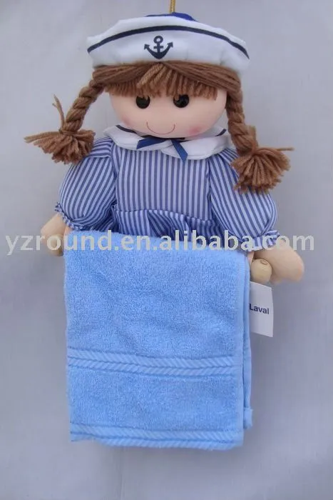 toalla de baño de rack con niña de la muñeca de la marina-Animales ...
