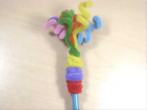 Tope decorativo para lapiz con limpia pipas de colores - YouTube