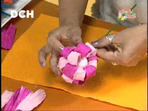 Como hacer topiarios de papel de seda paso a paso - Imagui
