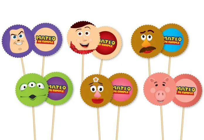 Toppers personalizados de toy story | Toppers para fiestas ...