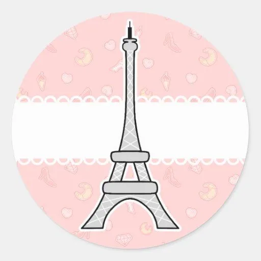 Torre Eiffel femenina elegante y de moda de París Pegatina Redonda ...