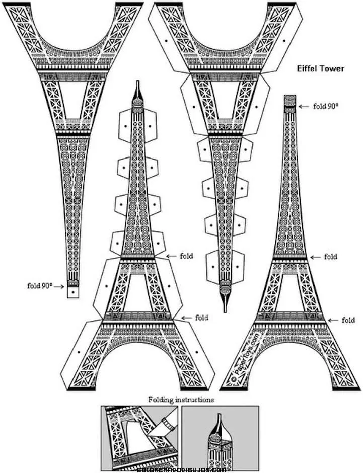 Torre Eiffel para recortar y armar