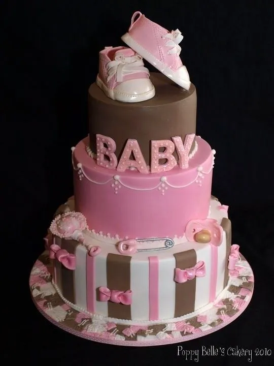 Torta para baby shower niña modernas - Imagui