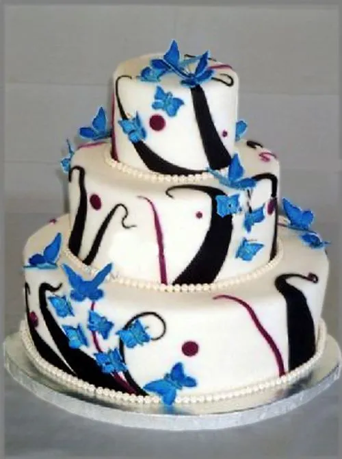 Torta de Boda con Mariposas Azules | Fran | Pinterest
