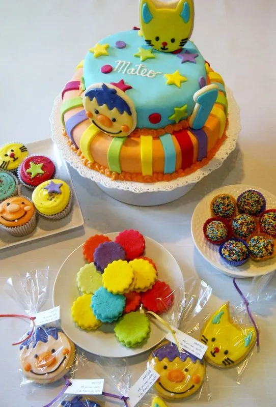 torta, cookies y cupcakes del payaso plim plim | Cumpleaños ...