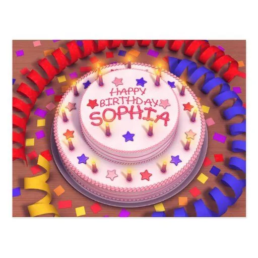 Torta del cumpleaños de Sophia Postal | Zazzle