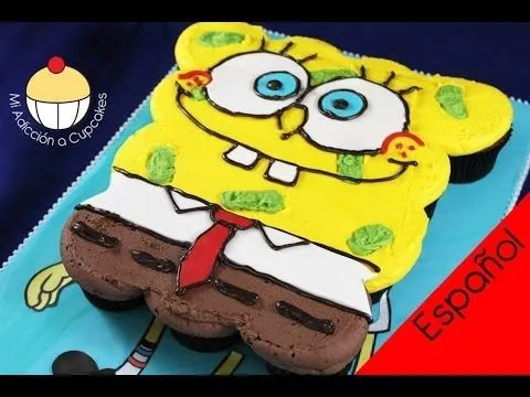 Torta de Cupcakes de Bob-Esponja! Cómo hacer una Torta Desarmable ...