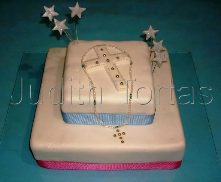 Torta decorada con fondant Bautizo | Tortas para Baby Shower ...